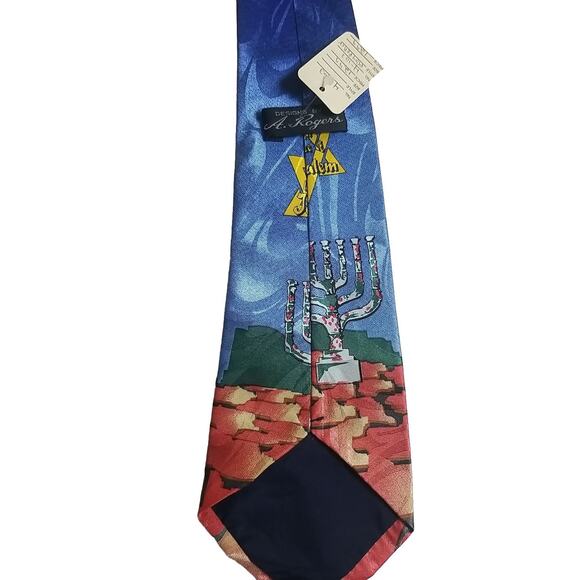 Vintage Designs By A. Rogers Pray For The Peace Of Jerusalem Neck Tie - Picture 3 of 4